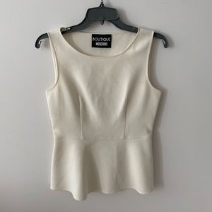 Boutique Moschino White Peplum Blouse